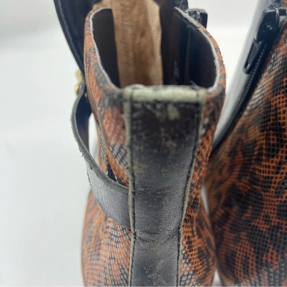 Naturalizer Lilly‎ Leather Ankle Boots Black Cheetah MSRP $149 Women's US 9.5M